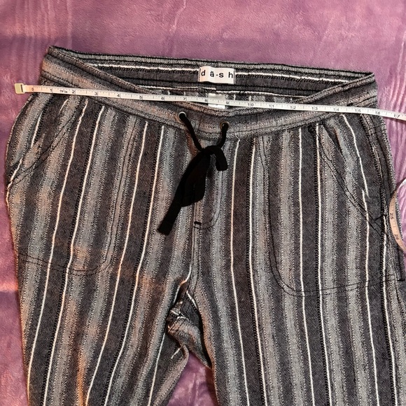 Black and White Linen Blend Striped Flowy Pants Size Small dā-sh - Picture 6 of 12